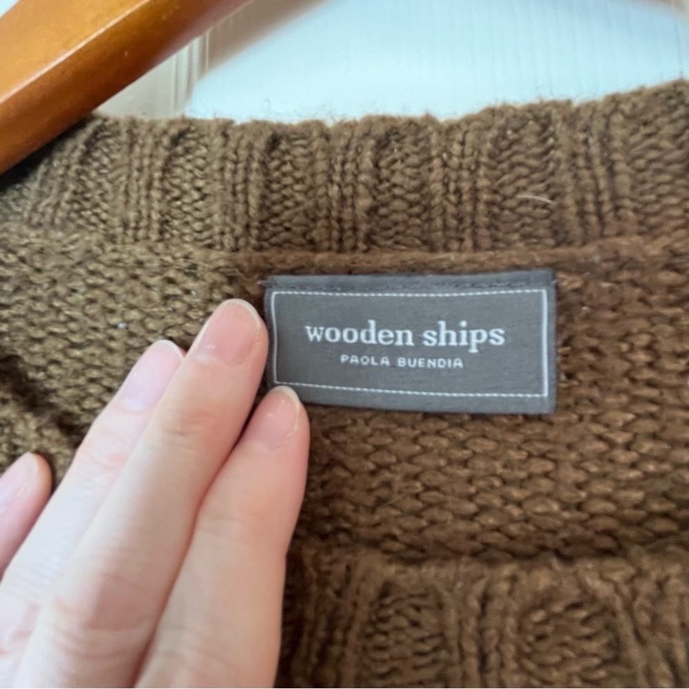 Wooden Ships Brown Rock & Roll Sweater Size XS/ S - Picture 5 of 8
